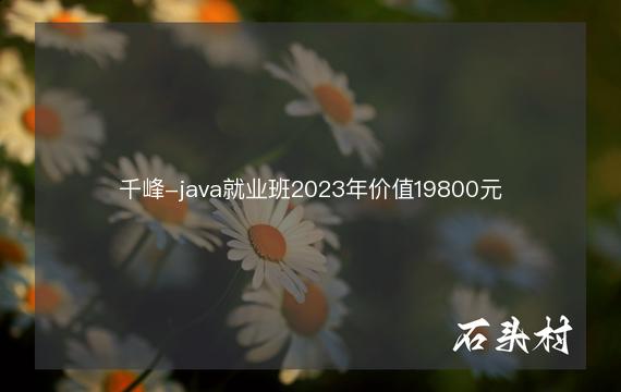 千峰-java就业班2023年价值19800元