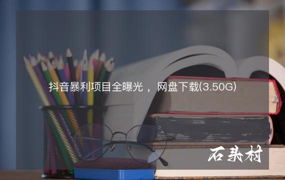抖音暴利项目全曝光 ，网盘下载(3.50G)