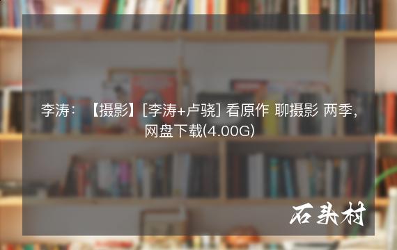 李涛：【摄影】[李涛+卢骁] 看原作 聊摄影 两季，网盘下载(4.00G)