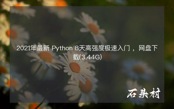 2021年最新 Python 8天高强度极速入门 ，网盘下载(3.44G)