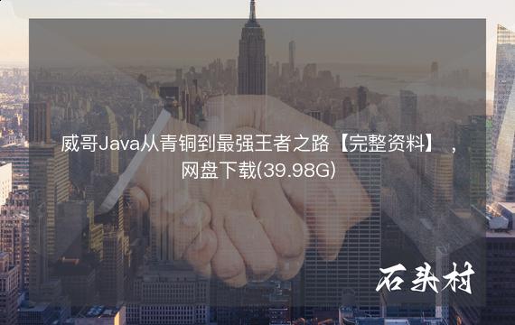 威哥Java从青铜到最强王者之路【完整资料】 ，网盘下载(39.98G)