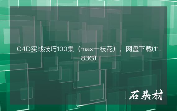 C4D实战技巧100集（max一枝花），网盘下载(11.83G)