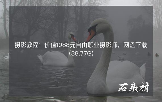 摄影教程：价值1988元自由职业摄影师，网盘下载(38.77G)